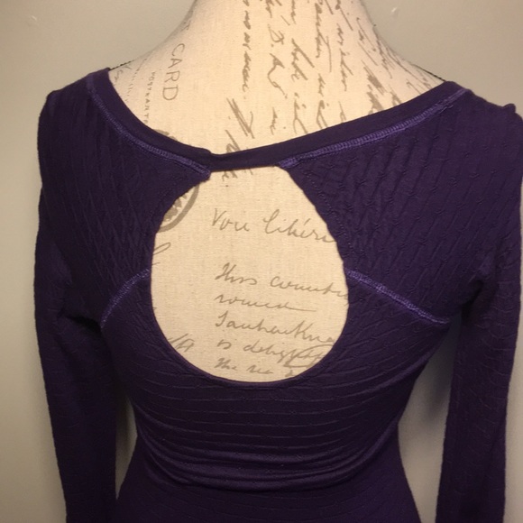 Free People purple long sleeves scrunchy top small - Picture 4 of 8